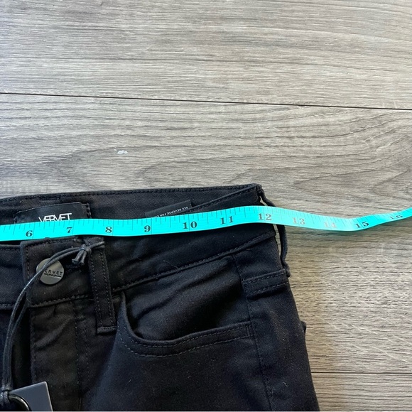 New Vervet Black Womens Crop Skinny Fit Fringe Hem Jeans Size 24 Stretch - Picture 8 of 10